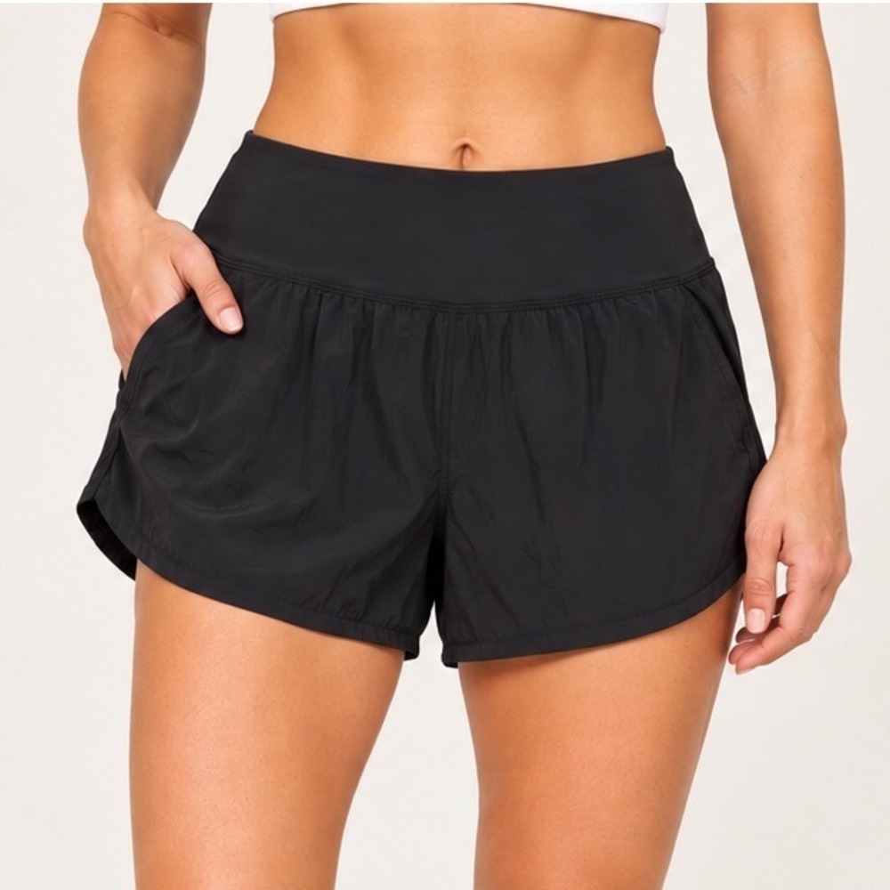 RBX Black 2-in-1 Running Shorts L High Rise Athletic Workout Activewear